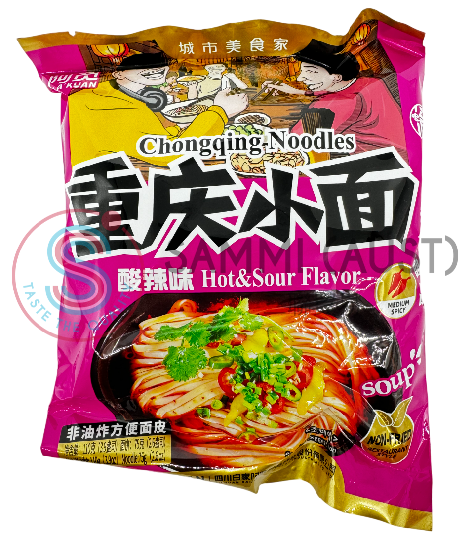 Baijia Chongqing Noodle (Spicy Hot Flavour) 白家阿宽重庆小面酸辣味单包装 110g